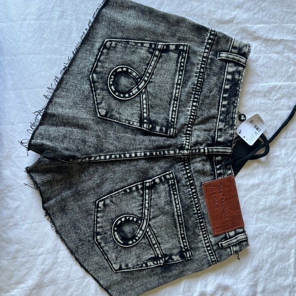 One Teaspoon - LACED UP THE ONE FITTED CHEEKY DENIM SHORT - Picture 5 of 5